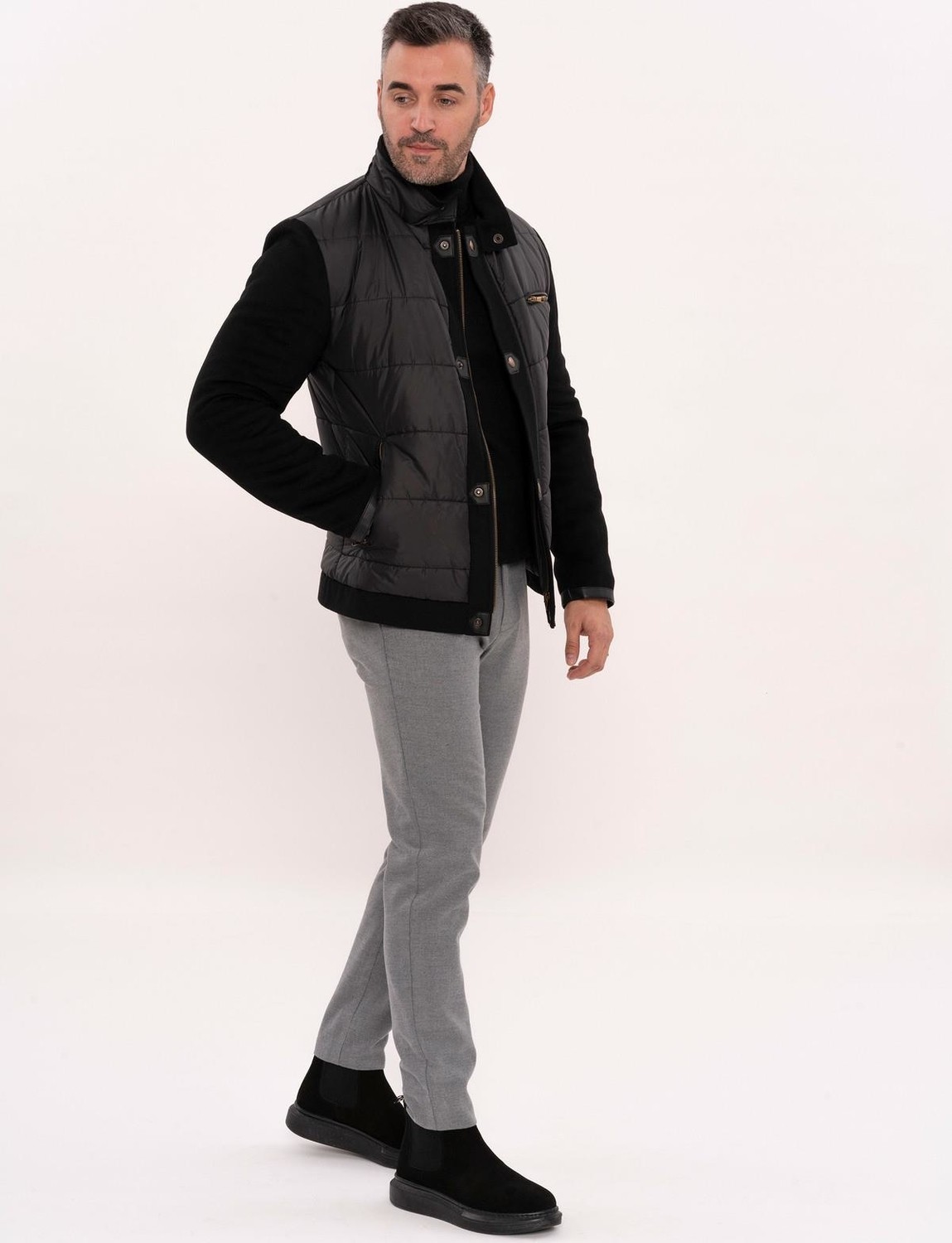 Wessi Erkek Kapitone Slim Fit Kaban görsel 7