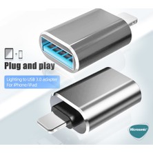 Microsonic Lightning To Otg Adapter Lightning Dişi USB Dönüştürücü Adaptör Gri