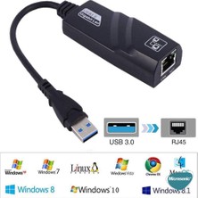 Microsonic USB 3.0 To Ethernet Adaptör Siyah