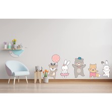 Sticker Master Sticker Master Mutlu Hayvanlar Happy Animals Çocuk Bebek Odası Duvar Sticker Oto Motor Pc Etiket