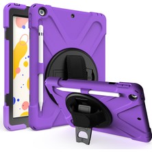 MobaxAksesuar Apple iPad Air 2 9.7" Kılıf Defender Askılı Zırhlı Tank Case A1566 A1567 Mor