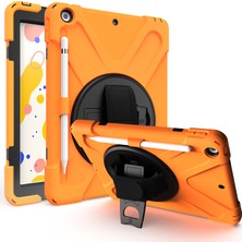 MobaxAksesuar Apple iPad Air 1 9.7" Kılıf Defender Askılı Zırhlı Tank Case A1474 A1475 A1476 Turuncu