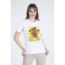 Muchas Butik Van Gogh Sunflowers Kadın Tişört