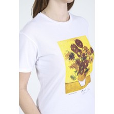 Muchas Butik Van Gogh Sunflowers Kadın Tişört