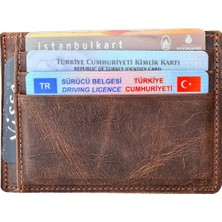 Visso 606 Hakiki Deri Isme Özel Para Bölmeli Erkek ve Kadın Deri Mini Kredi Kartlık Deri Cüzdan Çanta