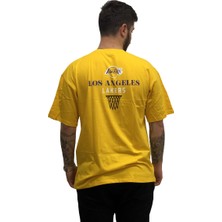 Amor Man L0S Angeles Lakers Sırt Baskılı Pamuk Ter Tutmayan Oversize Bol Kesim Erkek Trend Tshirt