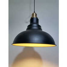 Riolight modern,rustik,vintage mutfak,oda,cafe,oteller için siyah 1xe27 metal sarkıt avize çap:34cm