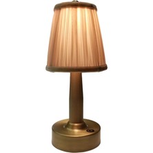 Avonni ML-64008-E Eskitme Kaplama Masa Lambası LED Metal Pleksi H: 25 cm, Ø: 13 cm