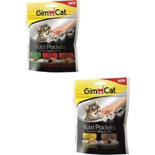 Gimcat Nutripockets Kedi Ödülü Malt& Multivitamin 150 gr + Nutripockets Kedi Ödülü Taurin& Beauty 150 gr