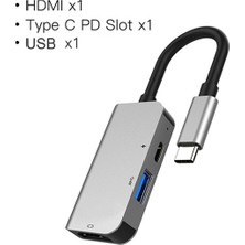 Dybox USB (Type-C To 3in1 Hdtv Usb+Pd) Hub Adaptör Çoklayıcı