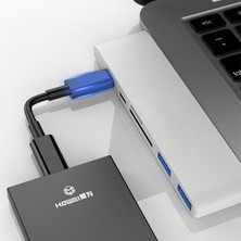 Dybox 6 In1 Usb-C Hub Daul  USB 3.0 Type-C Şarj Kart Reader Çoğaltıcı Hub