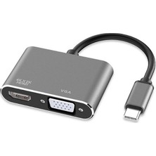 Dybox Multiport USB Type C To Hdmi+Vga Hub Çevirici Adeptör