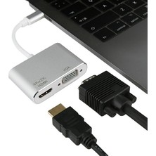 Dybox Multiport USB Type C To Hdmi+Vga Hub Çevirici Adeptör