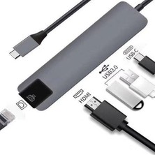 Dybox Gigabit USB 3.1 Type C To HDMI 2xusb 3.0 RJ45 Ethernet Dönüştürücü Adaptör