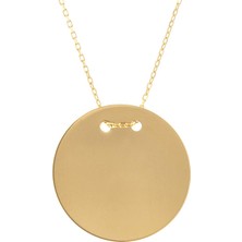 Prenses Pırlanta Kadın 14 Ayar Altın Plakalı Kolye