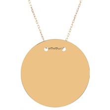 Prenses Pırlanta Kadın 14 Ayar Altın Plakalı Kolye