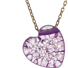 Prenses Pırlanta Kadın 14 Ayar Altın Amatist Kalpli Kolye