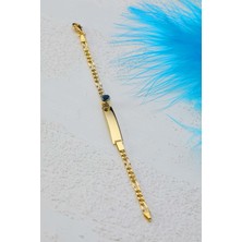 Prenses Pırlanta Çocuk 14 Ayar Altın Nazar Göz Taşlı Künye