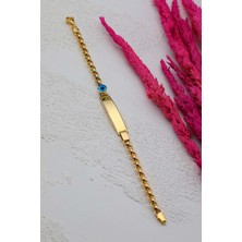 Prenses Pırlanta Çocuk 14 Ayar Altın Nazar Göz Taşlı Künye