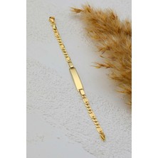 Prenses Pırlanta Çocuk 14 Ayar Altın Künye Bileklik