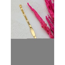 Prenses Pırlanta Çocuk 14 Ayar Altın Künye Bileklik