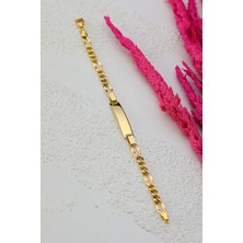 Prenses Pırlanta Çocuk 14 Ayar Altın Künye Bileklik