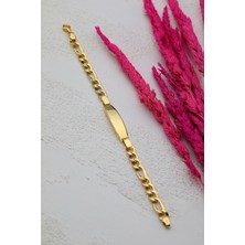 Prenses Pırlanta Çocuk 14 Ayar Altın Künye Bileklik