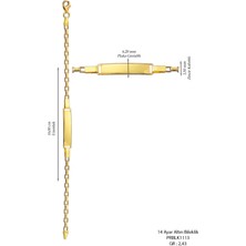 Prenses Pırlanta Çocuk 14 Ayar Altın Künye Bileklik