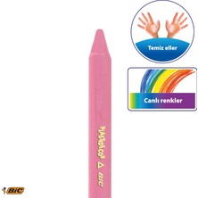Bic Kids Jumbo Üçgen Elleri Kirletmeyen Yıkanabilir Pastel Boya Kalemi 12 Renk