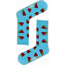 Carnaval Socks Mavi Karpuz Yaz Renkli Çorap
