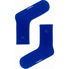 Carnaval Socks Üzüm Nakışlı Saks Renkli Spor Çorap