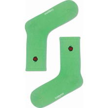 Carnaval Socks Elma Nakışlı Soft Yeşil Renkli Spor Çorap