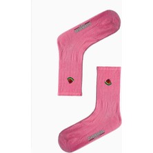 Carnaval Socks Karpuz Nakışlı Pembe Renkli Spor Çorap