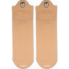 Carnaval Socks Şeftali Bilek Nakışlı Desenli Patik Spor Çorap
