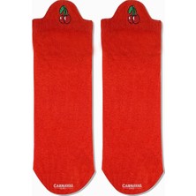 Carnaval Socks Kiraz Bilek Nakışlı Desenli Patik Spor Çorap