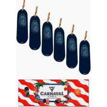 Carnaval Socks 6'lı Lacivert Babet Renkli Kaymaz Slikonlu Babet Çorap