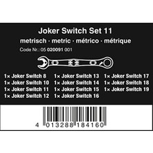 Wera 6001 Joker 11 Li Set Cırcır Mafsal Açık Anahtar 05020091001