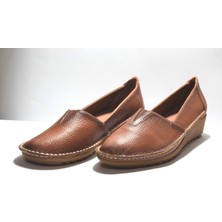 Beety 357 Hakiki Taba Deri Günlük Kadın Ayakkabı