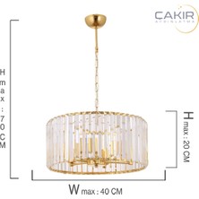 Çakır Aydınlatma Venüs Sarı Gold 6'lı Sarkıt Avize 40  x  20 cm