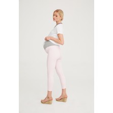 Hamile Süper Strech Tensel Skinny Fit Pantolon Toz Pembe 1081