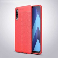 Kilifone - Galaxy A70 - Kılıf Deri Görünümlü Auto Focus Karbon Niss Silikon Kapak