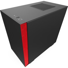 NZXT H210 CA-H210B-BR USB 3.1 Temperli Cam Mat Siyah/Kırmızı Mini-ITX Mini-Tower Gaming (Oyuncu) Kasa