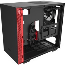 NZXT H210 CA-H210B-BR USB 3.1 Temperli Cam Mat Siyah/Kırmızı Mini-ITX Mini-Tower Gaming (Oyuncu) Kasa