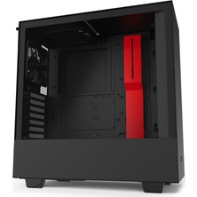 NZXT H510 CA-H510B-BR USB 3.1 Temperli Cam Mat Siyah/Kırmızı ATX Mid-Tower Gaming (Oyuncu) Kasa