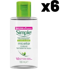 Simple Micellar Makyaj Temizleme Suyu 100 ml X6 Avantaj Paketi