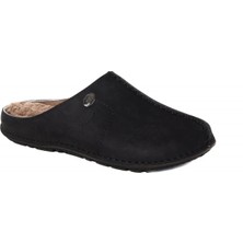 Forelli 49121 Erkek Siyah Nubuk Kürklü Terlik