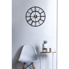 Soft Art Home Black Classy Metal Duvar Saati - 70 x 70 cm