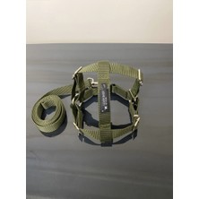 Leash Shop -Haki- Köpek Göğüs Bel Tasma Takımı L Beden (55-65 Cm)