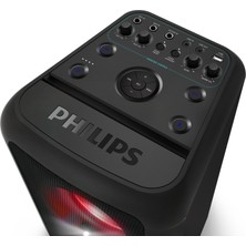 Philips TANX200/10 Kablosuz Parti Hoparlörü -Müzikle Uyumlu RGB Işıklı - Max 160W - Karaoke İşlevli - 14 Saatae Kadar Çalma Süresi