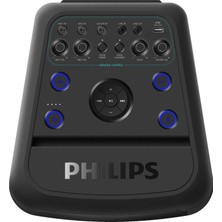 Philips TANX200/10 Kablosuz Parti Hoparlörü -Müzikle Uyumlu RGB Işıklı - Max 160W - Karaoke İşlevli - 14 Saatae Kadar Çalma Süresi